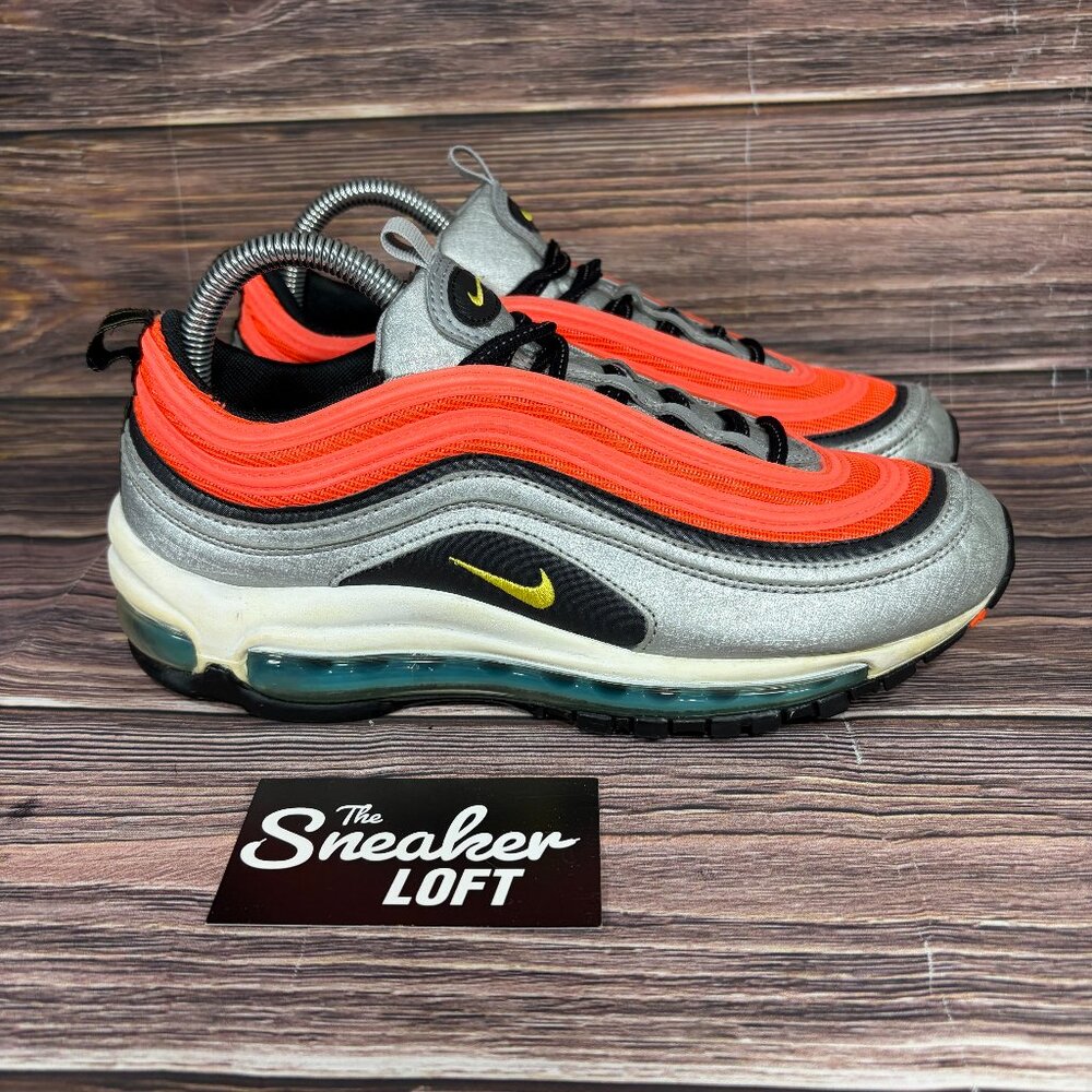Nike Air Max 97‎ Women's Sky Nike Gray Orange Athletic Shoes Size 8.5